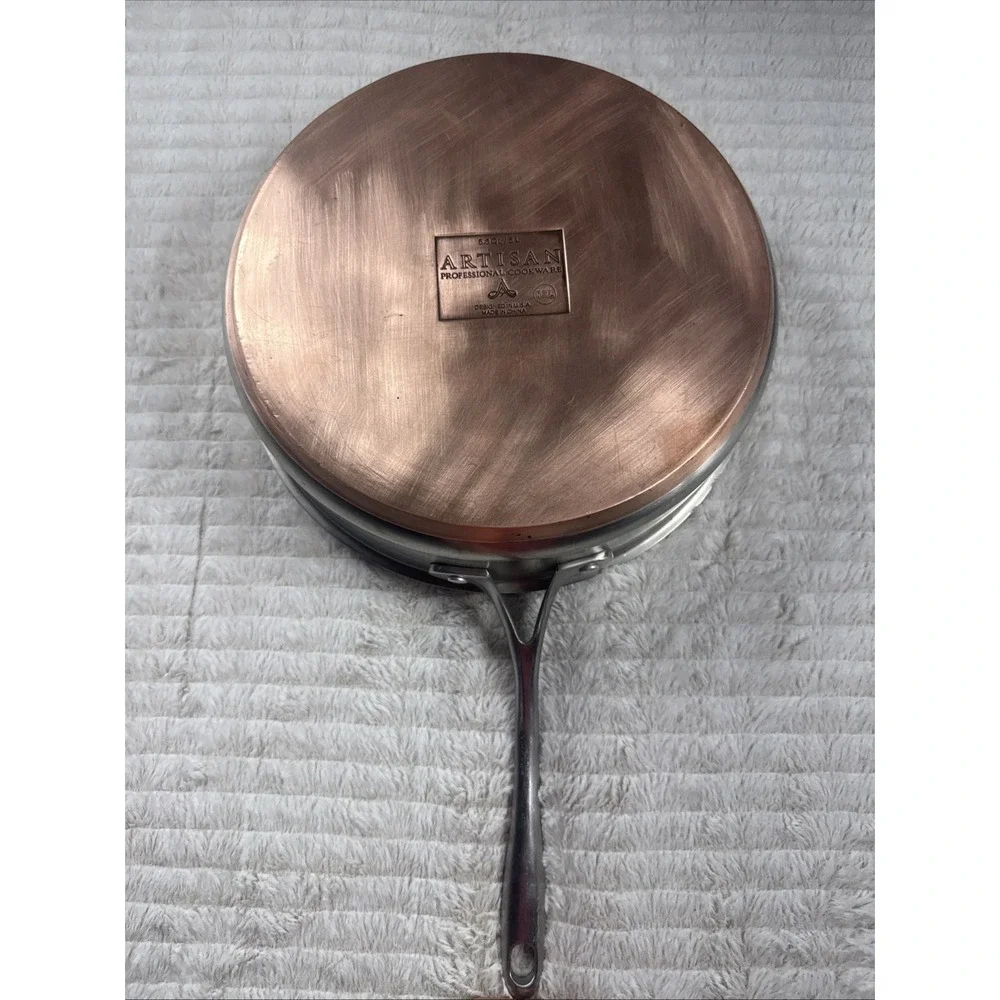 Artisan Professional Cookware Copper Bottom Stainless Steel Skillet Pan 12 Inch